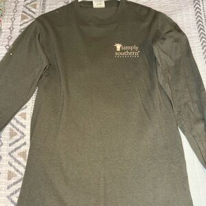 Simply Southern Cow Herd It All Graphic Long Sleeve Olive Women's Size S